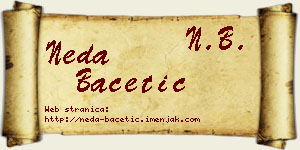 Neda Bacetić vizit kartica